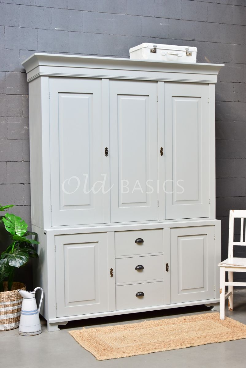 Zweedse kast, 3 deuren, RAL7038, grijs, materiaal hout